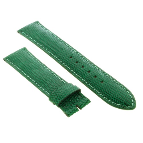 Cinturino Sartoriale Lucertola Verde Lucido 20/18 mm B38B forma classica