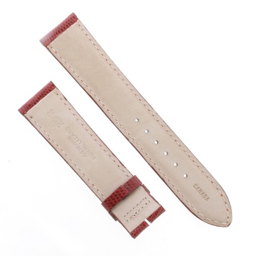 Cinturino Sartoriale Lucertola Rosso Lucido 20/18 mm B38B forma classica
