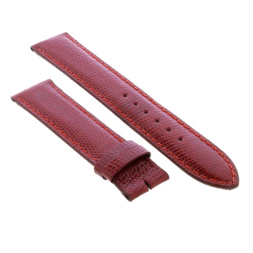 Cinturino Sartoriale Lucertola Rosso Lucido 20/18 mm B38B forma classica