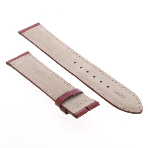 Cinturino Sartoriale Lucertola Rosso Lucido 20/18 mm B38B forma classica