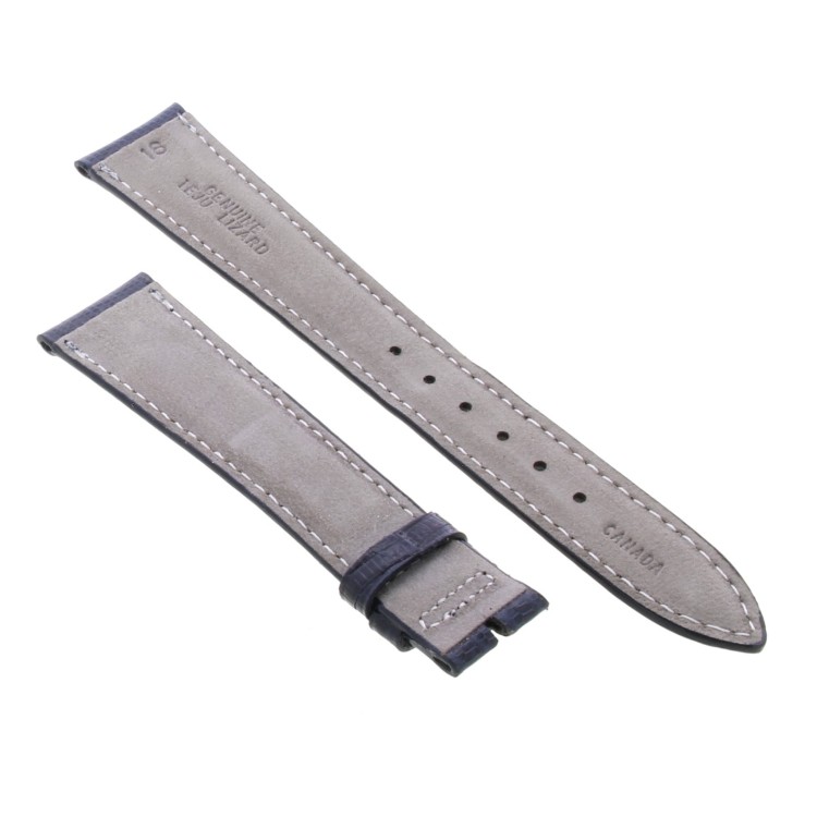 Cinturino Sartoriale Lucertola Tejus Blu Scuro Lucido 18/14 mm B32G forma classica