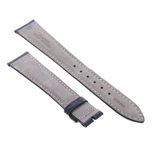 Cinturino Sartoriale Lucertola Tejus Blu Scuro Lucido 18/14 mm B32G forma classica
