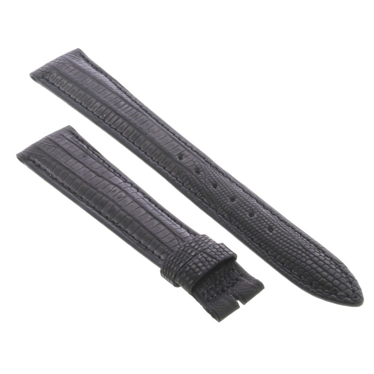Cinturino Sartoriale Lucertola Tejus Nero Opaco 18/14 mm B32N forma classica