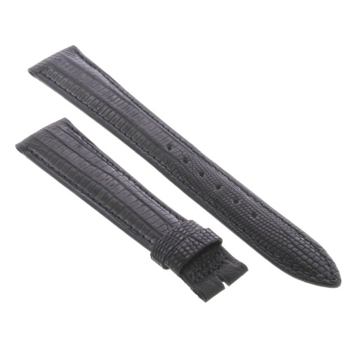 Cinturino Sartoriale Lucertola Tejus Nero Opaco 18/14 mm B32N forma classica