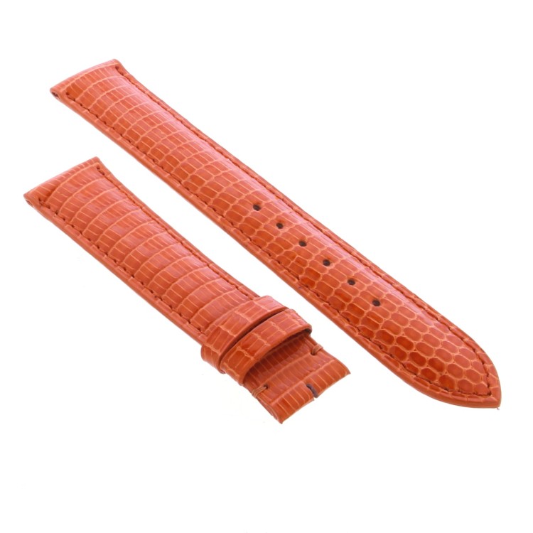 Cinturino Sartoriale Lucertola Arancione Lucido 18/16 mm B35B forma classica