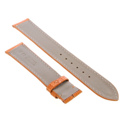 Cinturino Sartoriale Lucertola Arancione Lucido 18/16 mm B35B forma classica
