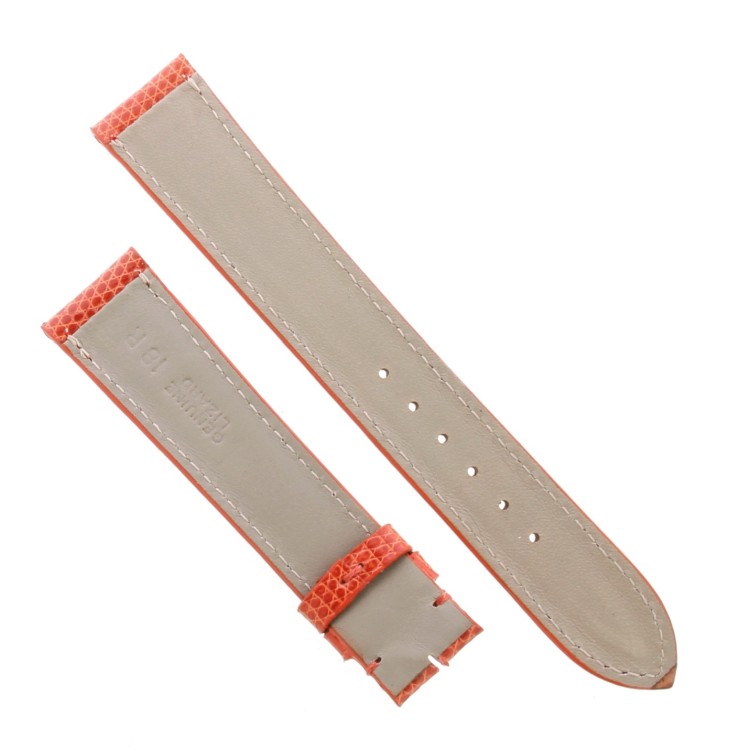 Cinturino Sartoriale Lucertola Rosso Chiaro Lucido 18/16 mm B35B forma classica