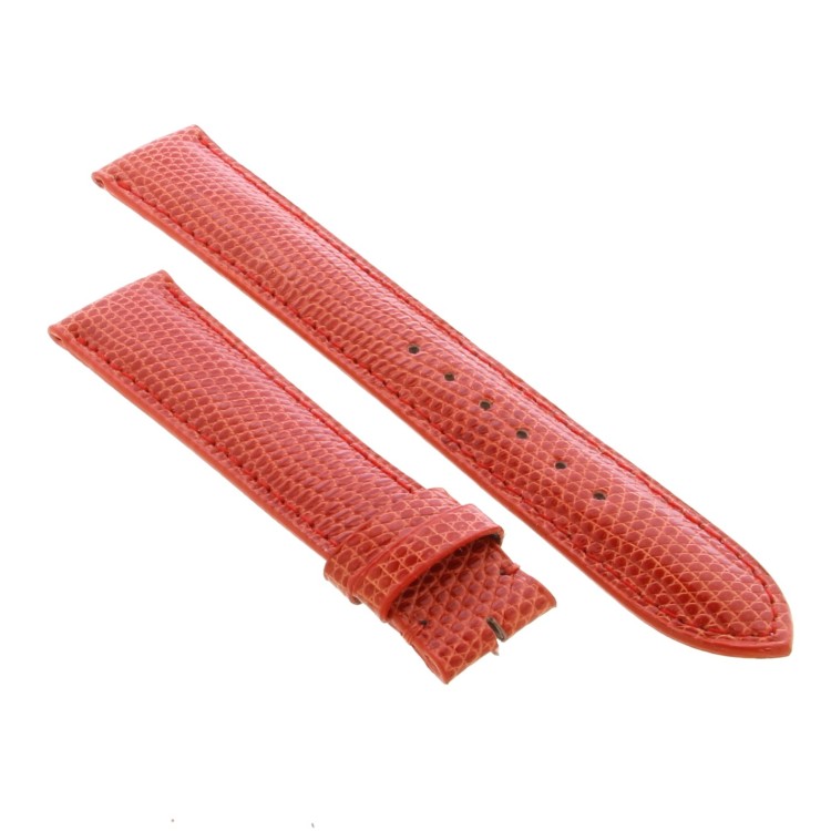 Cinturino Sartoriale Lucertola Rosso Chiaro Lucido 18/16 mm B35B forma classica