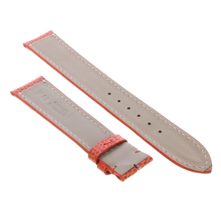 Cinturino Sartoriale Lucertola Rosso Chiaro Lucido 18/16 mm B35B forma classica