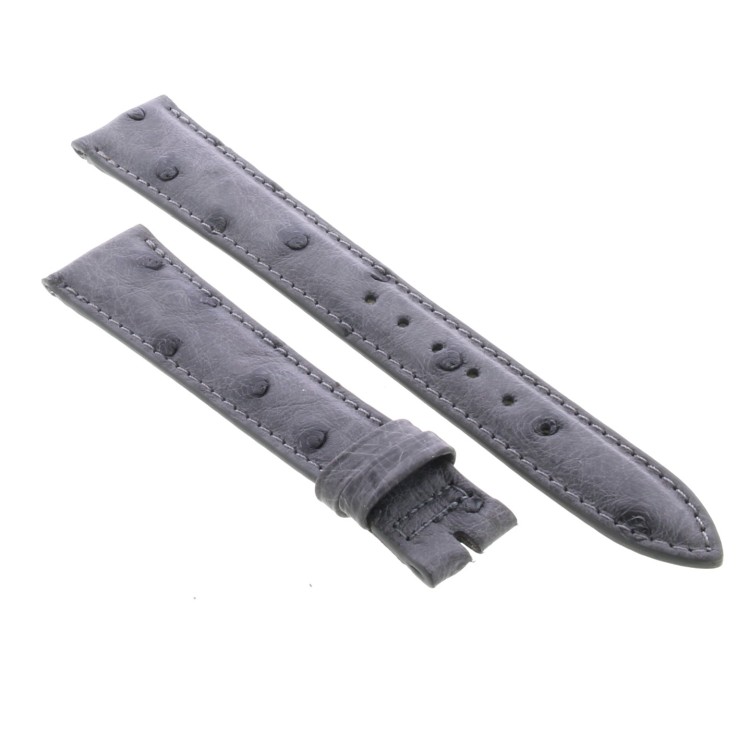 Cinturino Sartoriale Struzzo Grigio Gold Opaco 18/14 mm B35G