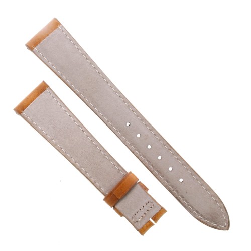 Cinturino Sartoriale Struzzo Marrone Gold Opaco 18/14 mm B37B cuciture chiare