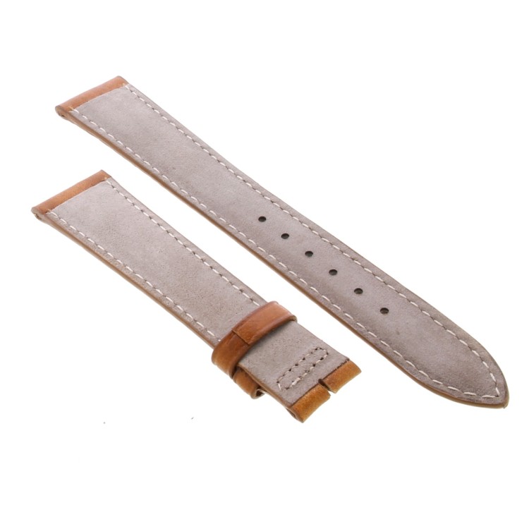 Cinturino Sartoriale Struzzo Marrone Gold Opaco 18/14 mm B37B cuciture chiare