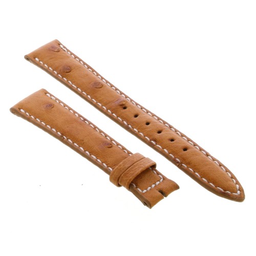 Cinturino Sartoriale Struzzo Marrone Miele Opaco 18/14 mm B37B cuciture chiare