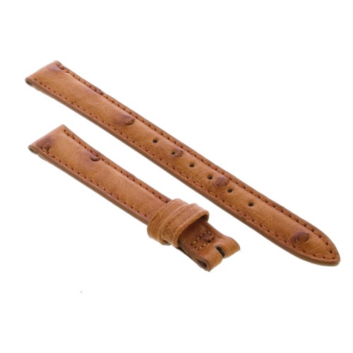 Cinturino Sartoriale Struzzo Marrone Miele Opaco 12/10 mm B32N