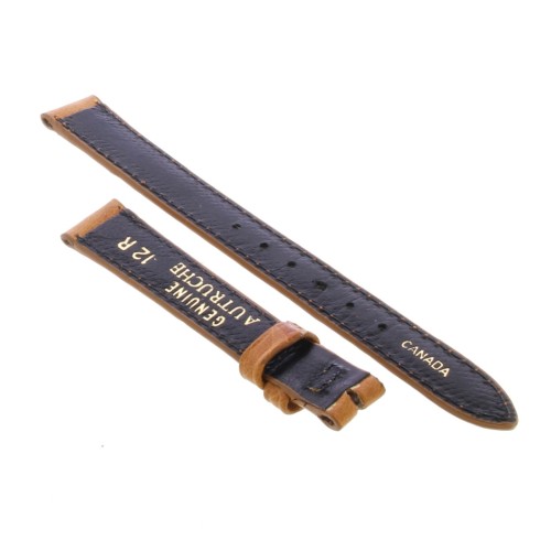 Cinturino Sartoriale Struzzo Marrone Miele Opaco 12/10 mm B32N