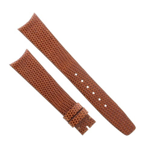 Cinturino Sartoriale Lucertola Marrone Lucido 18/14 mm B20M Piatto classico.