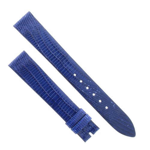 Cinturino Sartoriale Lucertola Tejus Blu Lucido 16/14 mm B25N forma classica