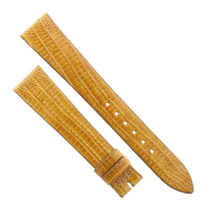 Cinturino Sartoriale Lucertola Tejus Giallo Lucido 18/14 mm B25N forma classica