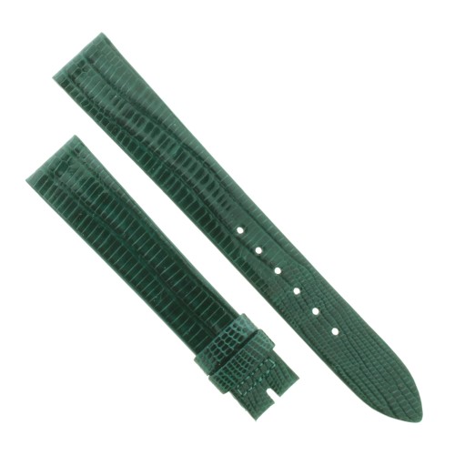 Cinturino Sartoriale Lucertola Tejus Verde Oliva Lucido 16/14 mm B25N forma classica