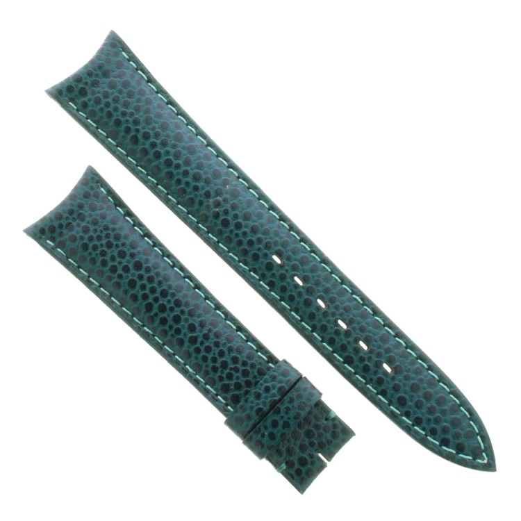 Cinturino Sartoriale Pelle Vitello Martellata Verde 19/16 mm B42G classico punta piatta