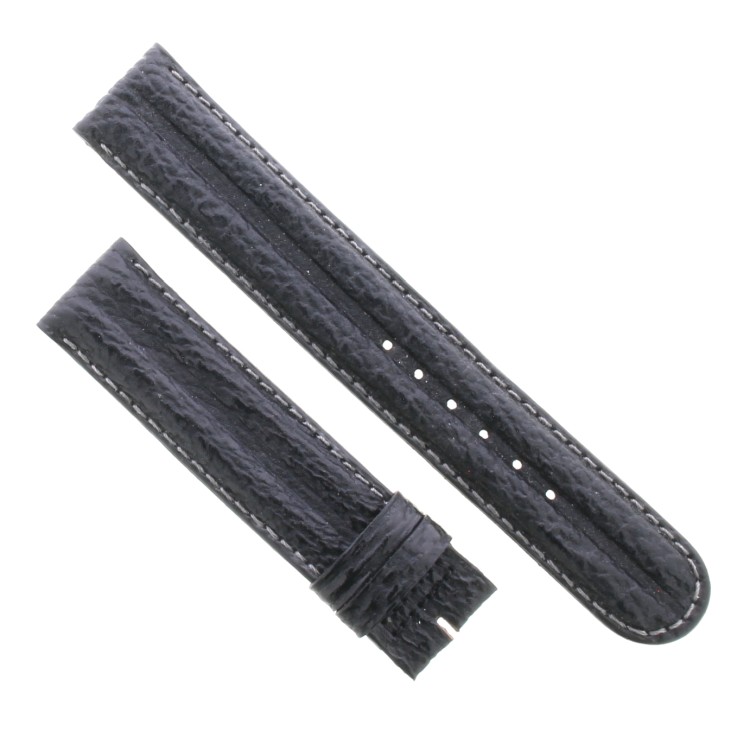 Cinturino Sartoriale Squalo Nero Opaco 18/18 mm B50N doppia bombatura