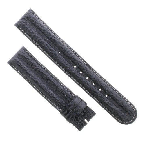 Cinturino Sartoriale Squalo Nero Opaco 18/18 mm B50N doppia bombatura