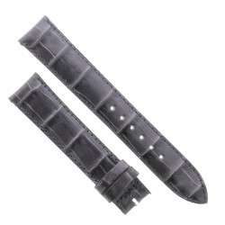 Cinturino Sartoriale Stampa Alligatore Grigio Semilucido 18/16 mm B40G forma classica