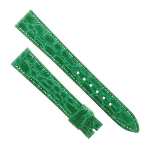 Cinturino Sartoriale Stampa Alligatore Verde semilucido 18/14 mm B25N forma classica