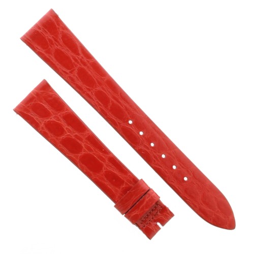 Cinturino Sartoriale Stampa Coccodrillo Rosso semilucido 18/14 mm B20N forma classica