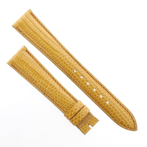 Cinturino Sartoriale Stampa Lucertola Tejus Giallo Lucido 18/14 mm B33N forma classica