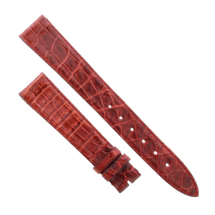 LONGINES Cinturino Usato Coccodrillo Rosso Bordeaux Opaco misure 18/14 mm B20R Presenta segni di usura