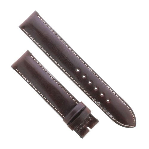 Cinturino Sartoriale Palle Vitello Marrone Scuro Lucido 18/18 mm B50B cucitura chiara