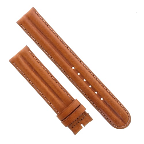 Cinturino Sartoriale Pelle Vitello Marrone Naturale Opaco 18/18 mm B40M doppia bombatura