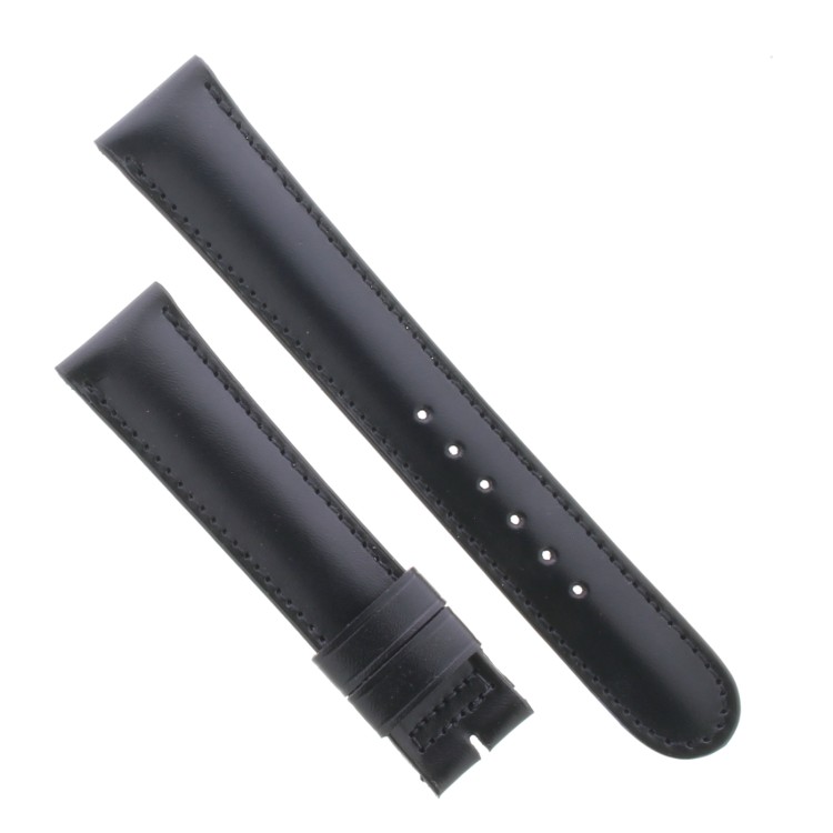 Cinturino Sartoriale Pelle Vitello Nero Semilucido 18/16 mm B40M punta arrotondata