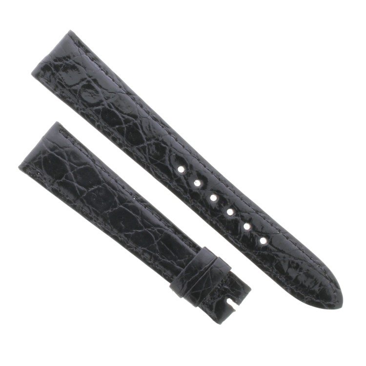 Cinturino Sartoriale Coccodrillo Nero Lucido 18/14 mm B30B forma classica