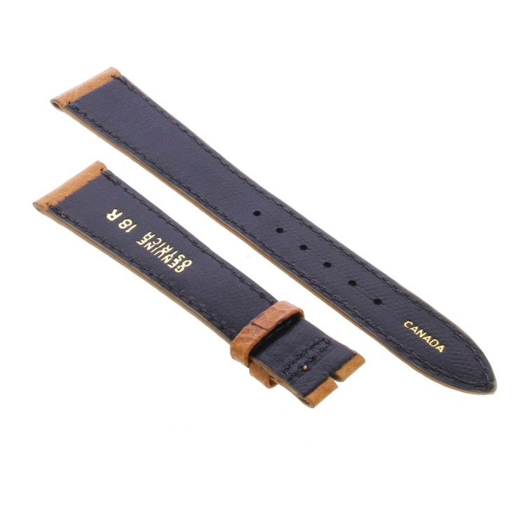 Cinturino Sartoriale Pelle Vitello Martellata Marrone Miele 18/14 mm B33N classico