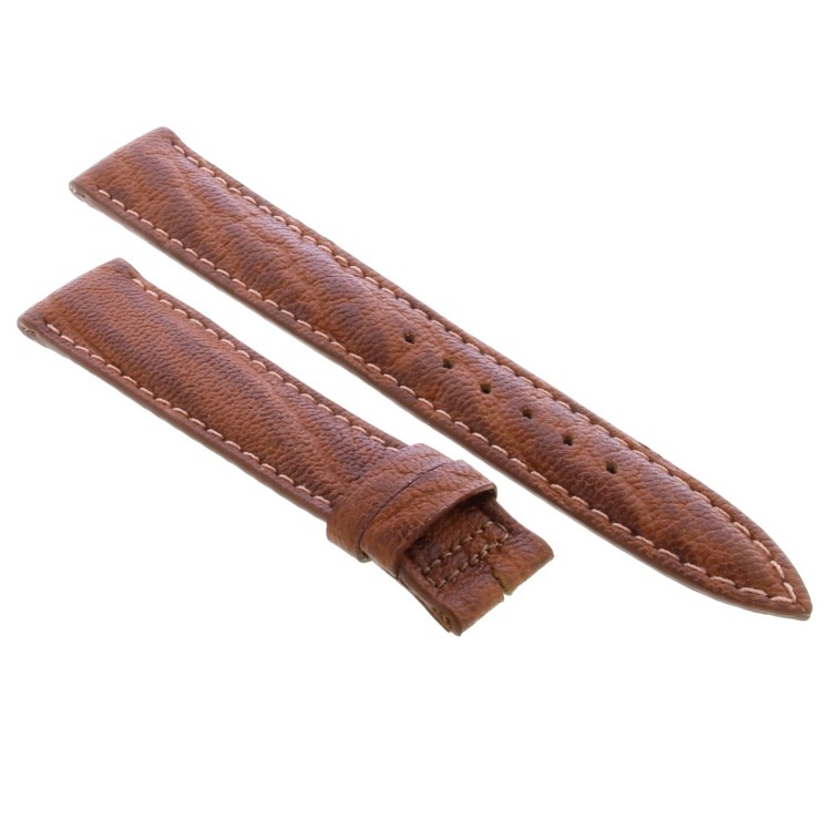 Cinturino Sartoriale Pelle Vitello Martellata Marrone 18/16 mm B40M