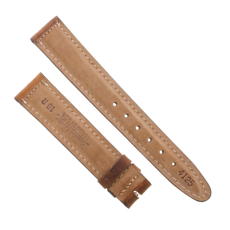 Cinturino Sartoriale Pelle Vitello Marrone Sfumato Opaco 18/16 mm B40M