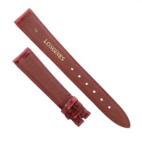 Longines Cinturino Coccodrillo Rosso Bordeaux Opaco misure 18/14 mm B20R. Presenta segni di usura.