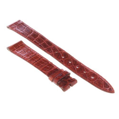 LONGINES Cinturino Usato Coccodrillo Rosso Bordeaux Opaco misure 18/14 mm B20R Presenta segni di usura