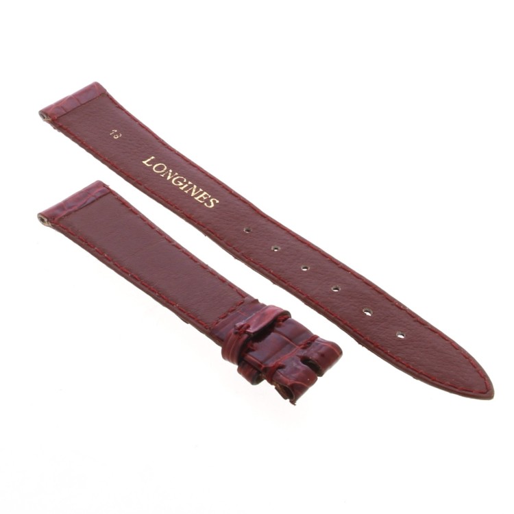Longines Cinturino Coccodrillo Rosso Bordeaux Opaco misure 18/14 mm B20R. Presenta segni di usura.