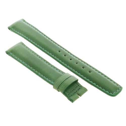 Cinturino Sartoriale Pelle Vitello Verde Opaco 18/16 mm B47V Bombato Punta Piatta