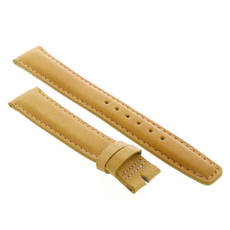 Cinturino Sartoriale Pelle Vitello Giallo Opaco 18/16 mm B47G Bombato Punta Piatta