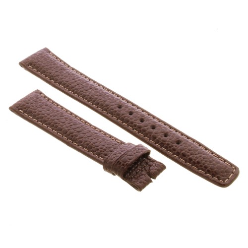 Cinturino Sartoriale Pelle Vitello Martellata Marrone Testa di Moro 18/16 mm B33B classico punta piatta