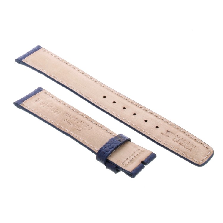 Cinturino Sartoriale Pelle Vitello Martellata Blu 18/16 mm B33B classico punta piatta
