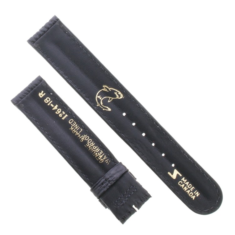 Cinturino Sartoriale Squalo Nero Opaco 18/18 mm B50N doppia bombatura