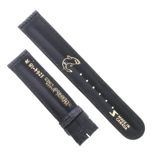 Cinturino Sartoriale Squalo Nero Opaco 18/18 mm B50N doppia bombatura