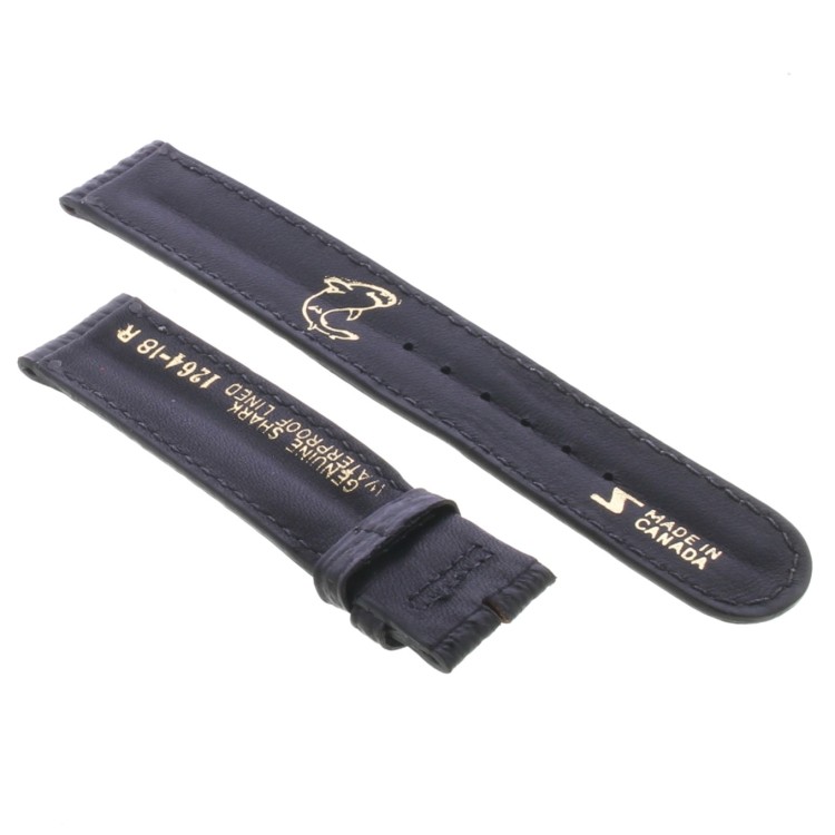 Cinturino Sartoriale Squalo Nero Opaco 18/18 mm B50N doppia bombatura
