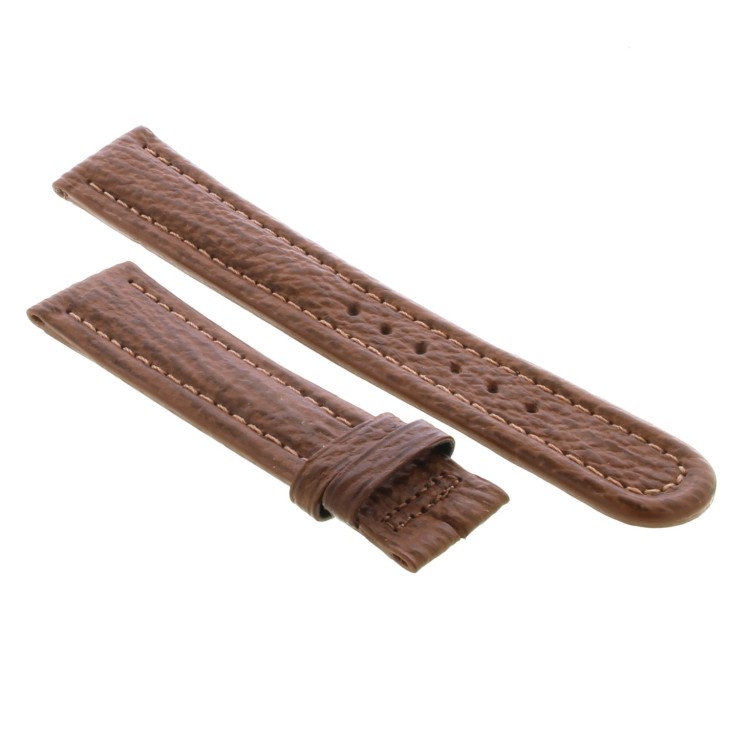 Cinturino Sartoriale Squalo Marrone Opaco 20/18 mm B50G con bombatura
