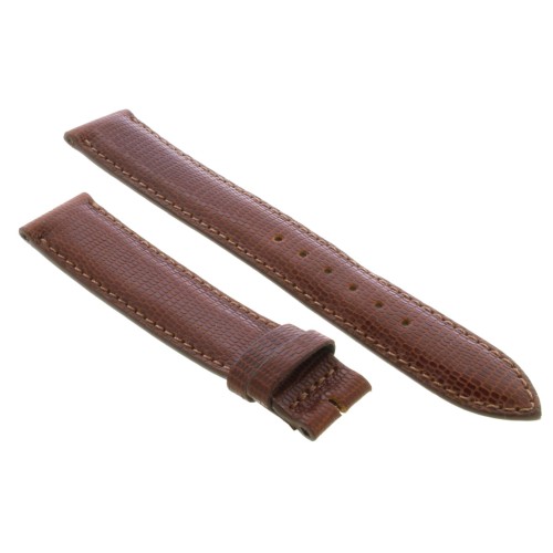Cinturino Sartoriale Stampa Lucertola Marrone Medio Semilucido 18/16 mm B40G forma classica